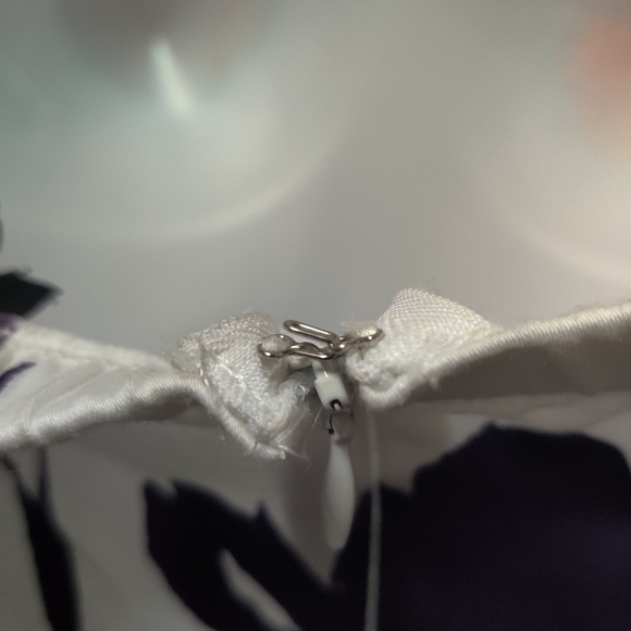 Dark Purple and White Floral Strapless Dress - Picture 3 of 8